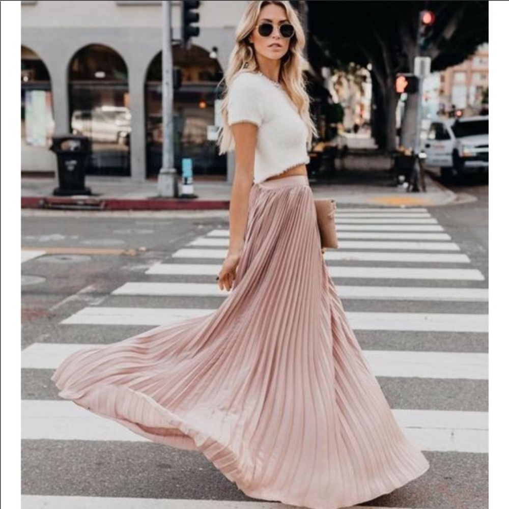 Zara White chiffon pleated maxi skirt - Picture 6 of 6